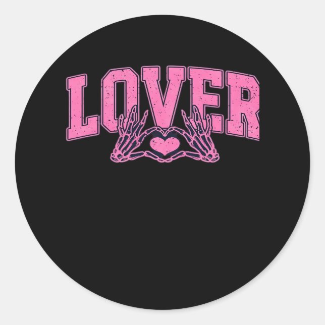 Font With Skeleton Hands Classic Round Sticker (Front)