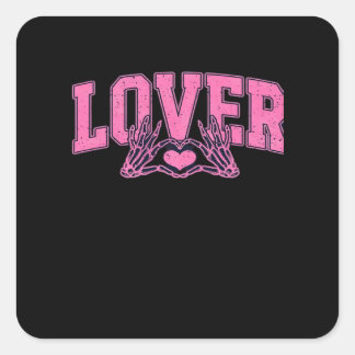 Font With Skeleton Hands Classic Square Sticker