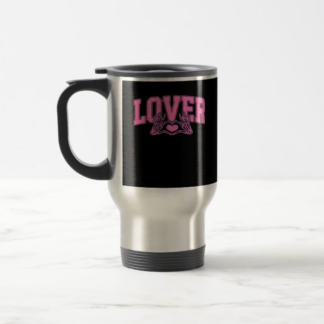 Font With Skeleton Hands Classic Travel Mug (Left)