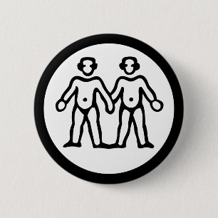 Font Zodiac: GEMINI + your Colours & Ideas 6 Cm Round Badge