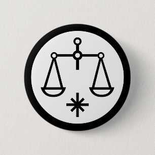 Font Zodiac: LIBRA + your Colours & Ideas 6 Cm Round Badge