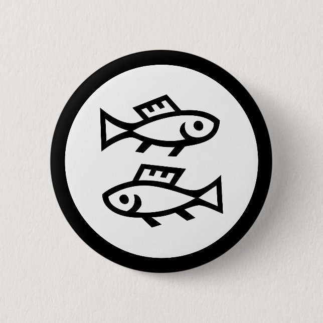 Font Zodiac: PISCES + your Colours & Ideas 6 Cm Round Badge (Front)