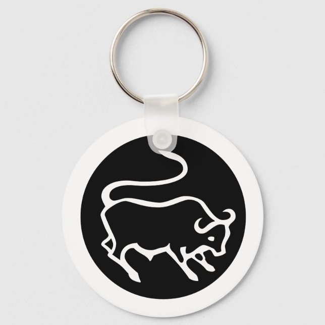 Font Zodiac: TAURUS + your Colours & Ideas Key Ring (Front)