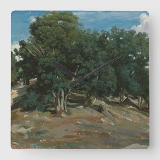 Fontainebleau Oak Trees Square Wall Clock (Front)