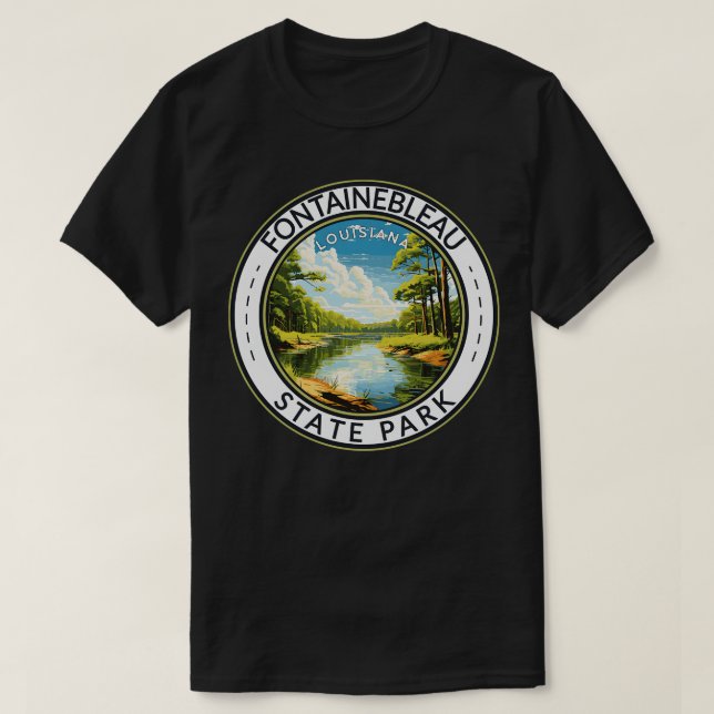 Fontainebleau State Park Louisiana Travel Art Badg T-Shirt (Design Front)