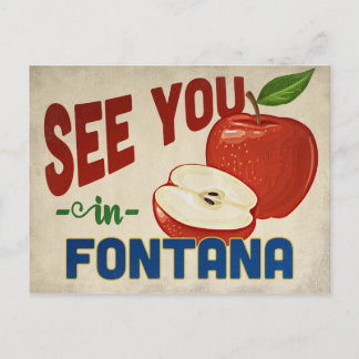 Fontana California Apple - Vintage Travel Postcard