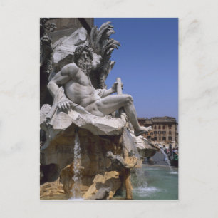 Fontana dei Quattro Fiumi, Piazza Navona, Rome, Postcard