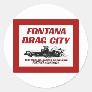 Fontana Drag Strip Classic Round Sticker