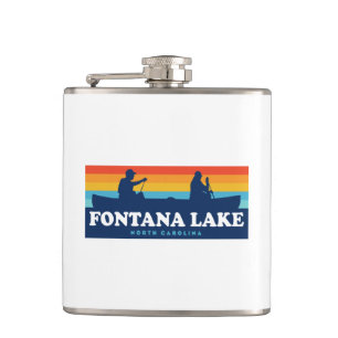 Fontana Lake North Carolina Canoe Hip Flask