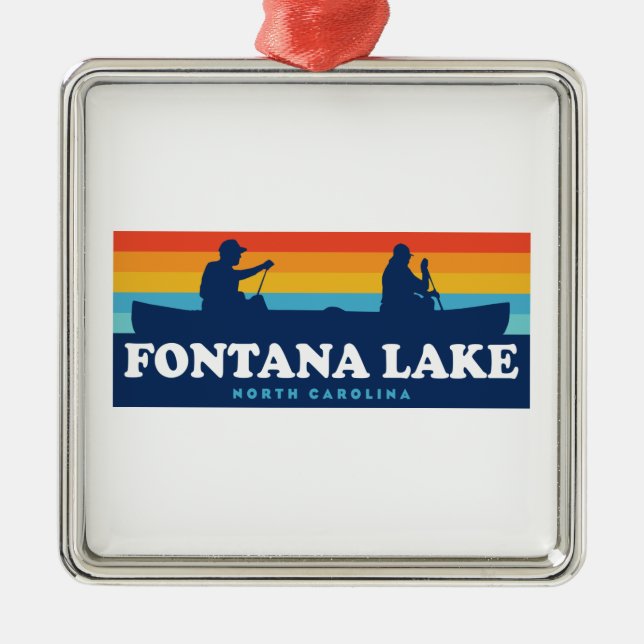 Fontana Lake North Carolina Canoe Metal Ornament (Front)