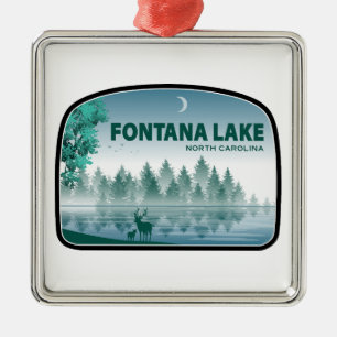 Fontana Lake North Carolina Deer Metal Ornament