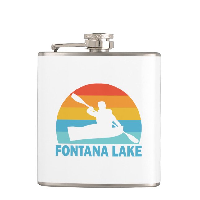 Fontana Lake North Carolina Kayak Hip Flask (Front)