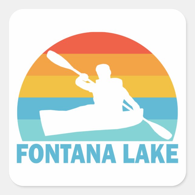Fontana Lake North Carolina Kayak Square Sticker (Front)