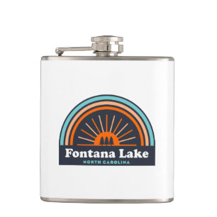 Fontana Lake North Carolina Rainbow Hip Flask