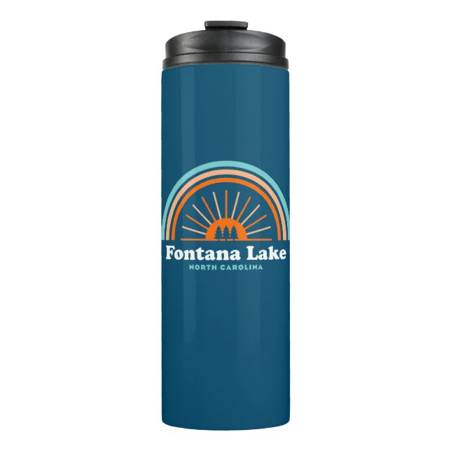 Fontana Lake North Carolina Rainbow Thermal Tumbler (Front)