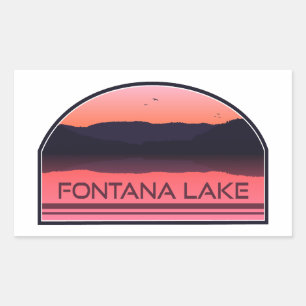 Fontana Lake North Carolina Red Sunrise Rectangular Sticker