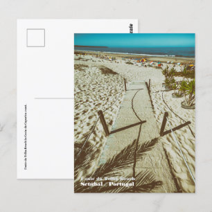 Fonte da Telha Beach in Costa da Caparica coast. Postcard