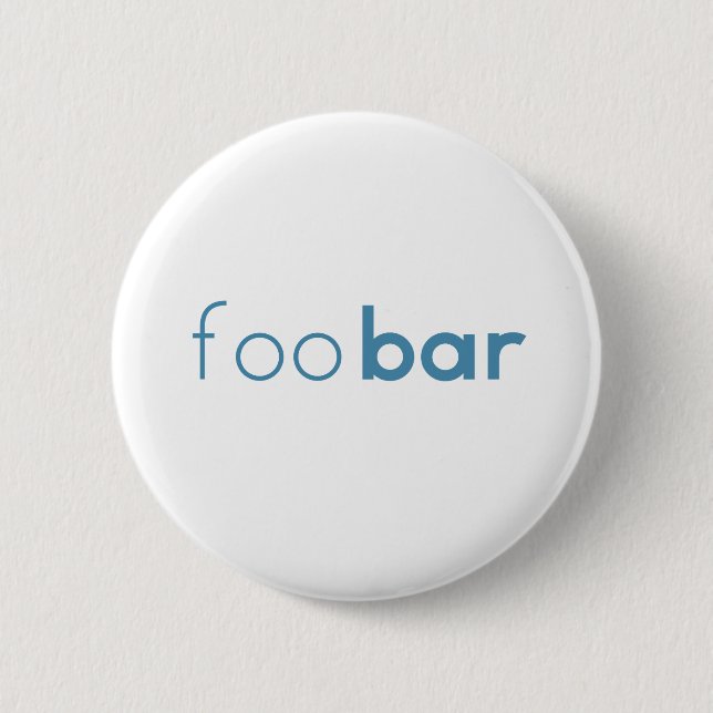 Foo Bar Minimalist Design 6 Cm Round Badge (Front)