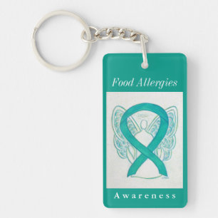 Food Allergies Awareness Angel Ribbon Keychain