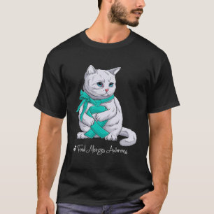 Food Allergies Awareness Month Teal Ribbon Cat T-Shirt