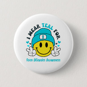 Food Allergies Awareness Ribbon Support Gifts 6 Cm Round Badge