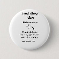 Food allergy alert add name text food items invita