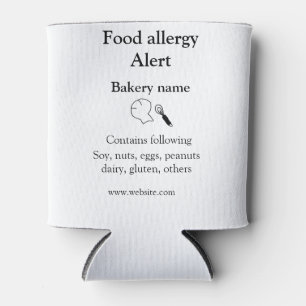 Food allergy alert add name text food items invita can cooler
