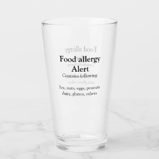 Food allergy alert add name text food items invita glass