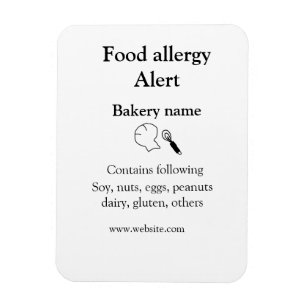 Food allergy alert add name text food items invita magnet