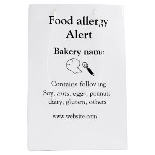 Food allergy alert add name text food items invita medium gift bag