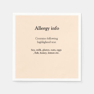 Food allergy alert add name text food items invita napkin