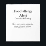 Food allergy alert add name text food items invita notepad<br><div class="desc">Design</div>