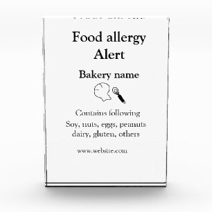 Food allergy alert add name text food items invita photo block
