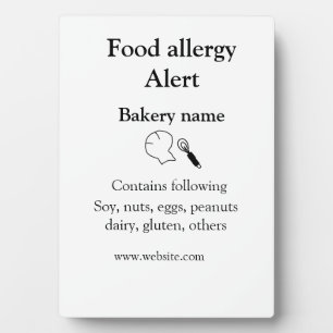 Food allergy alert add name text food items invita plaque