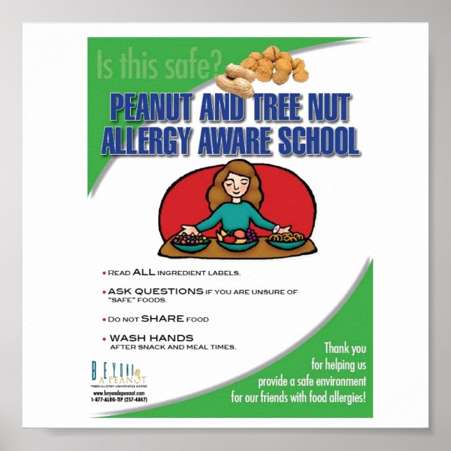 Food Allergy Aware School Poster (Front)