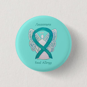 Food Allergy Awareness Angel Green Ribbon Art Pin