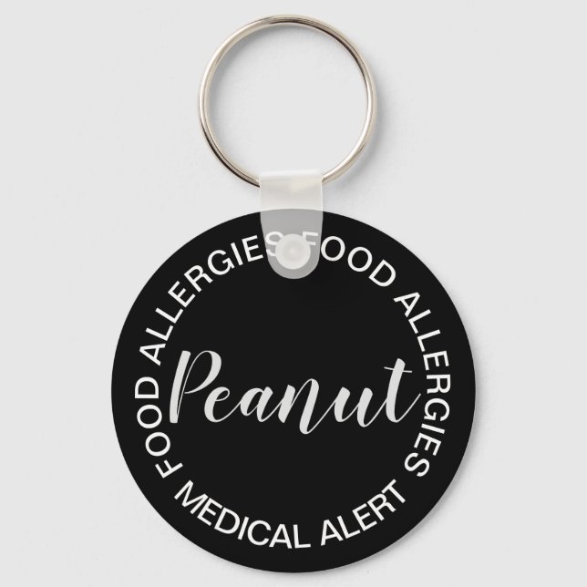 Food Allergy Medical Alert Key Chain - Peanut (Front)
