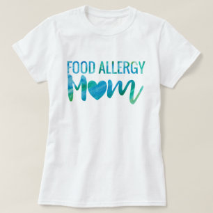 Food Allergy Mum Watercolor Typography Awareness T-Shirt