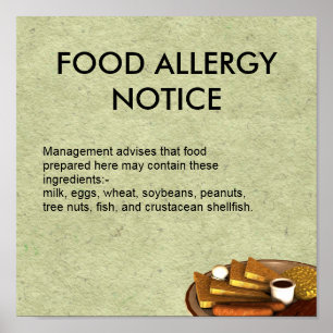 Food Allergy Notice Poster