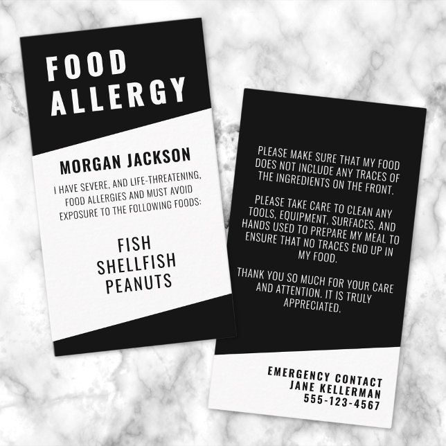 Food Allergy Safety Card (Food Allergy Safety Card)