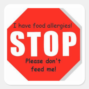 Food Allergy Stop Sign Stickers