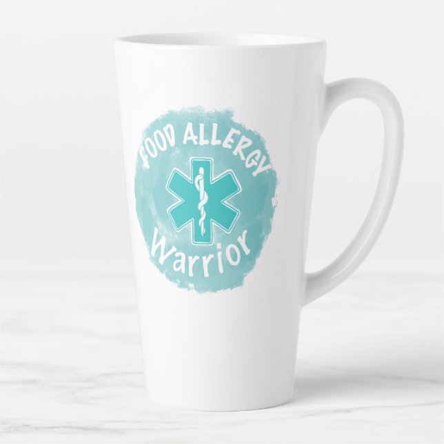 Food allergy warrior  latte mug (Right)