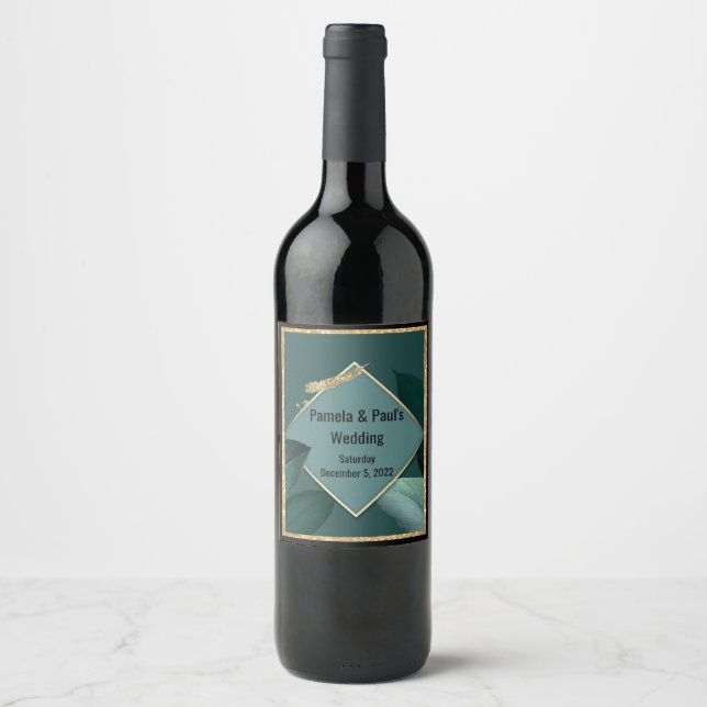 Food and Beverage Label Set Customise Wedding Wine (Front)