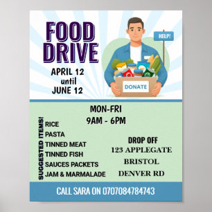 Food Bank Donation   Customizable Design for Poster