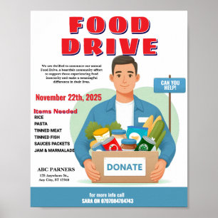 Food Bank Donation   Customizable Design for Poster