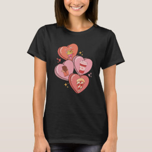 Food Before Dudes Heart Valentines Day Love Vibes T-Shirt