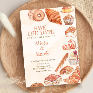Food bread pastry art wedding save the date