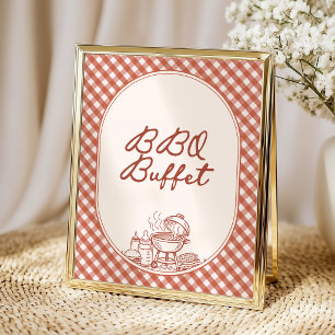 Food Buffet Baby Q BBQ Couples Baby Shower Poster