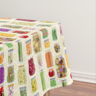 Food Canning Jars - Yellow Tablecloth