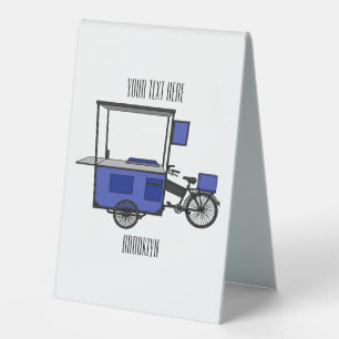 Food cart cartoon illustration